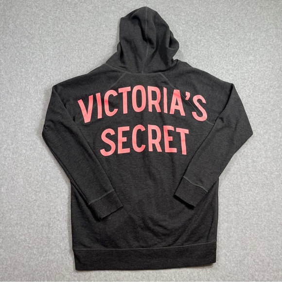 Victoria Secret Sweatshirt Womens M Gray Pullover Long Sleeve Hoodie Medium - Picture 6 of 9